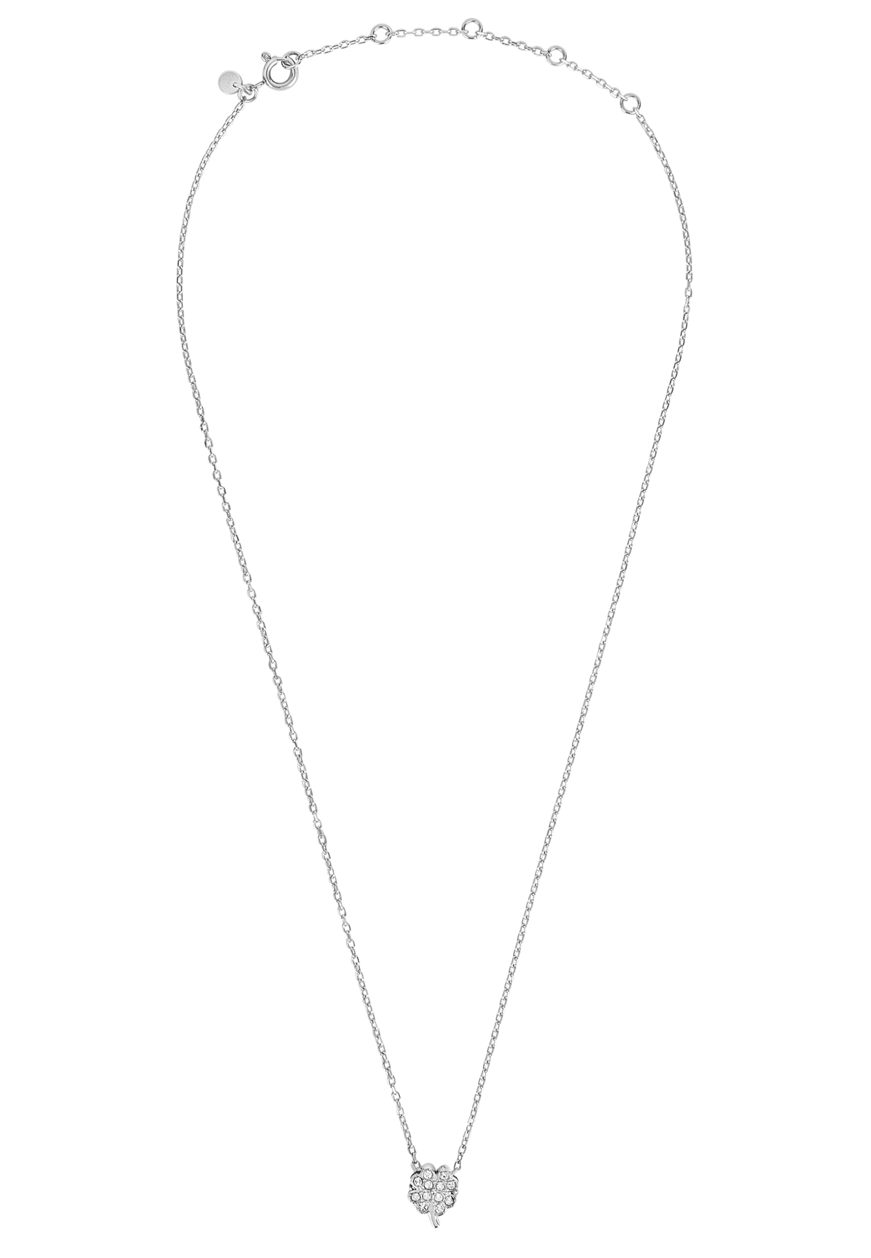 Breil, Collezione Amulet, Collana Donna in Acciaio Lucido IP Gold, Impreziosito da Ciondolo Quadrifoglio con Pavé di Cristalli, Chiusura Regolabile, Lunghezza fino a 45 cm, Idea Regalo Donna