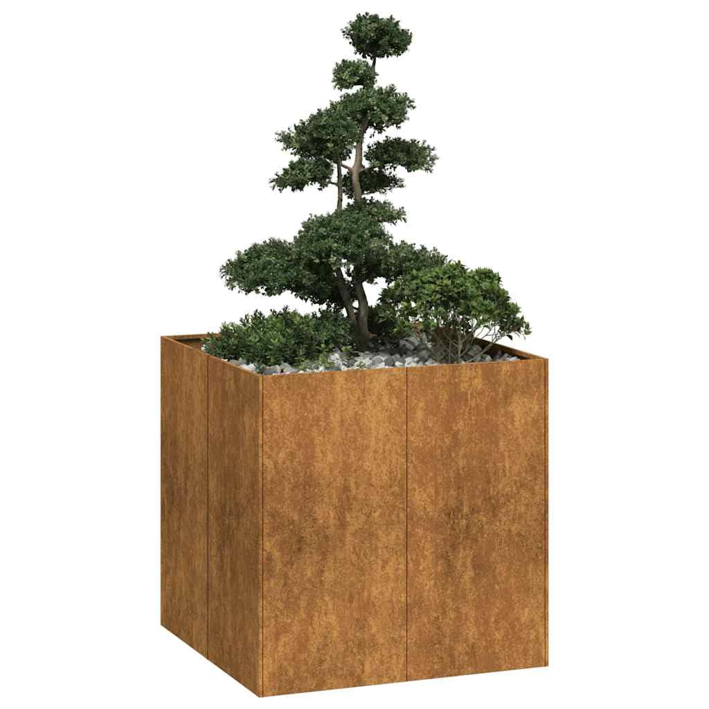 vidaXL Jardinière rouillé 80x80x80 cm Acier Inoxydable, Pot de Fleurs, Support de Plantes, lit surélevé, Support de jardinière, bac à Plantes