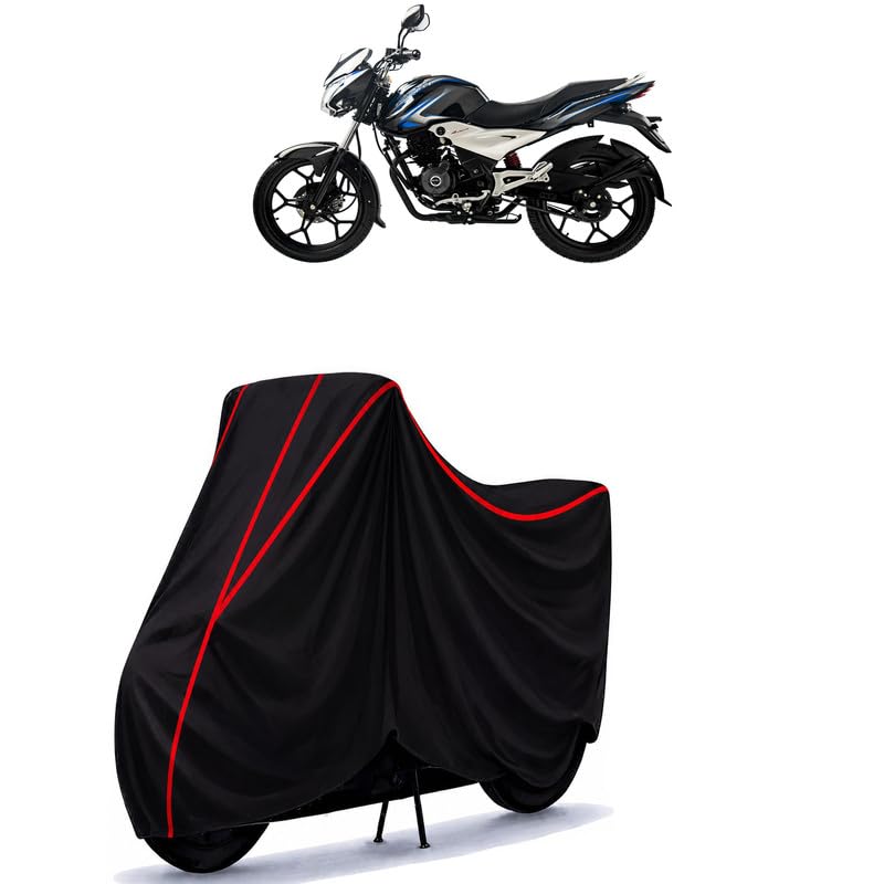 Image of Bajaj Discover Water Resistant Bike Cover for All Motorcycles & Rain | Heavy Duty Taffeta Fabric | UV Protection, Dustproof, Scratchproof | All Weather Two Wheeler Body Cover with Elastic Bottom