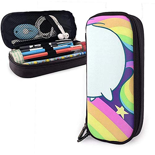 Preisvergleich Produktbild Niedliches Leder-Federmäppchen, Federmäppchen mit Reißverschluss, Stifthalter aus Nanoprint Leder