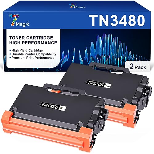 7MAGIC TN3480 TN3430 - Repuesto para Brother HL-L5100DN Toner MFC-L5750DW TN-3480 TN-3430 3480 TN compatible con MFC-L5700DW HL-L5200DW(2 negros), XL