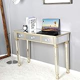 41.73' Mirror Console Table, Mirrored Makeup...