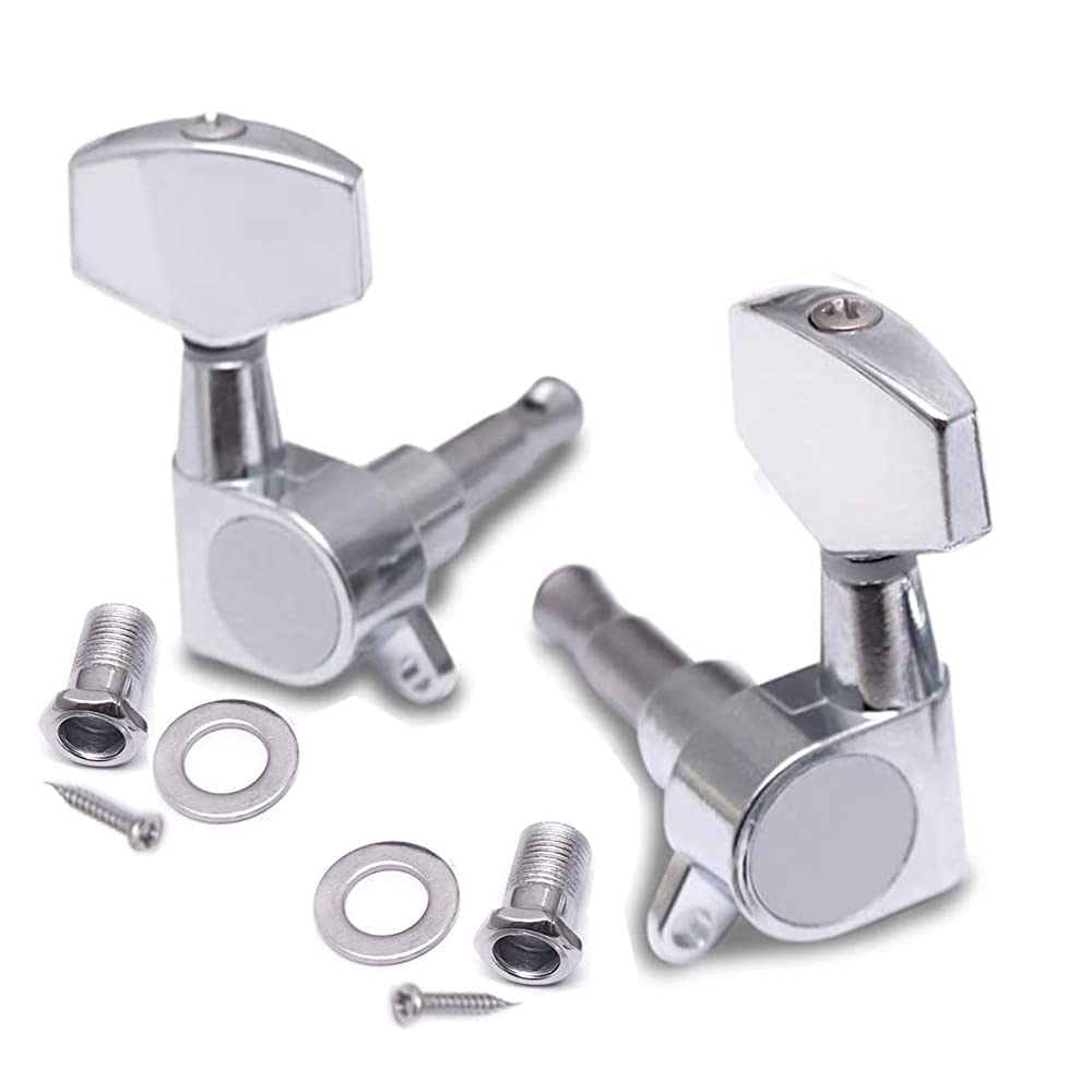 2 Sealed String Tuning Pegs Keys Machines Heads Tuners 1Left + 1Right Electric Guitar Acoustic Guitar Parts Replacement Chrome-image-33