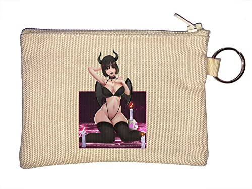 Photo de Kinky Succubus Girl Dark Magic Ritual Anime Babe Porte-Monnaie Porte-clés Beige One Size