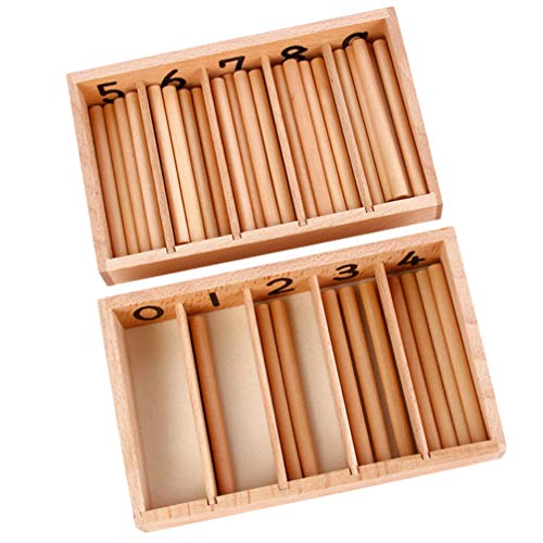 NUOBESTY 1 Conjunto Vara de Contagem NÃºmero de Madeira Varas de Contagem Com Caixa de Armazenamento