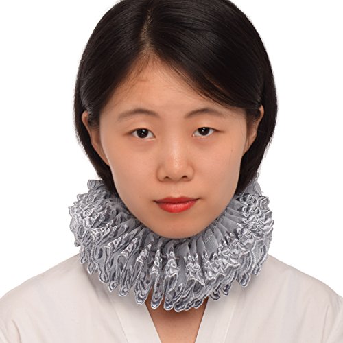 BLESSUME Renaissance Elizabethan Neck Ruff Collar Ruffled Collar Cosplay Gift (Gray)