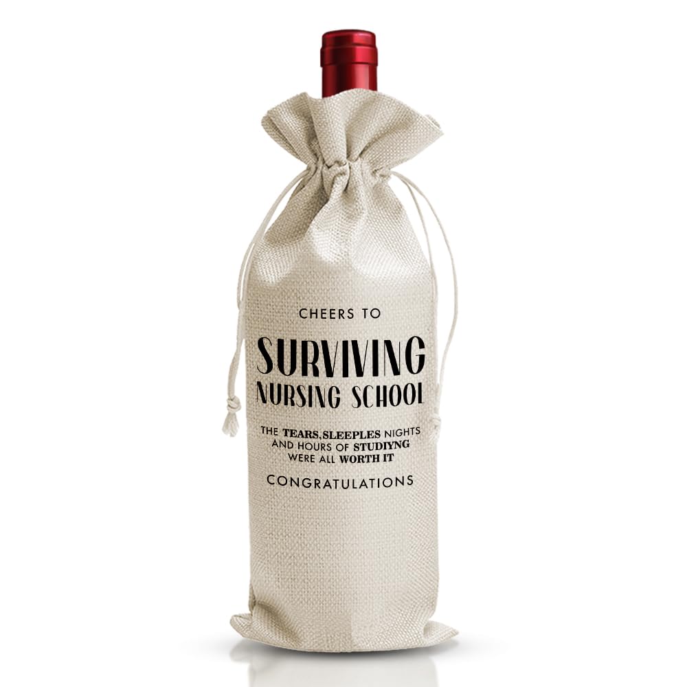 DOI-LANEE Sacchetto Regalo Per Vino In Lino Di Cotone - Design Divertente 'Gigi' - Regalo Per Nonna