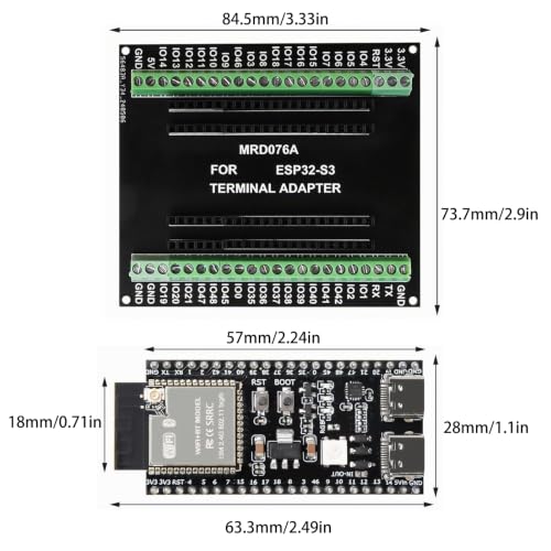 Image of ESP32-S3-N16R8 Development Board with Pre-soldered Headers + 2.4G Antenna + IPEX Cable + Expansion Board, ESP32 KIT Dual Type-C WiFi Bluetooth 5.0 16MB Flash 8MB PSRAM for Arduino IoT