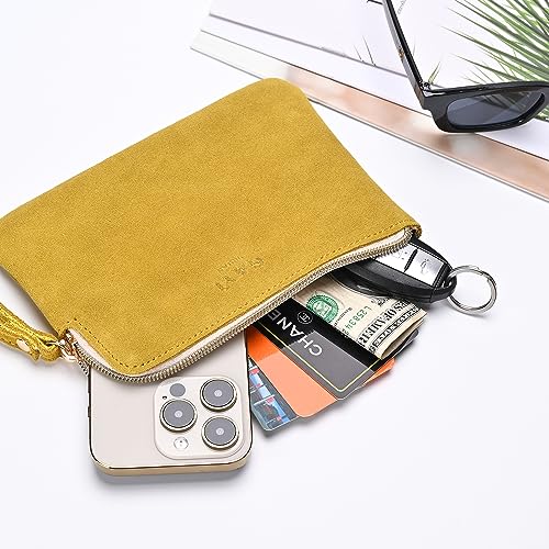 Image of Genuine Leather 4.5 x 6.5 Wristlet Purse for Women, Evening Wristlet Pouch Clutch Bag