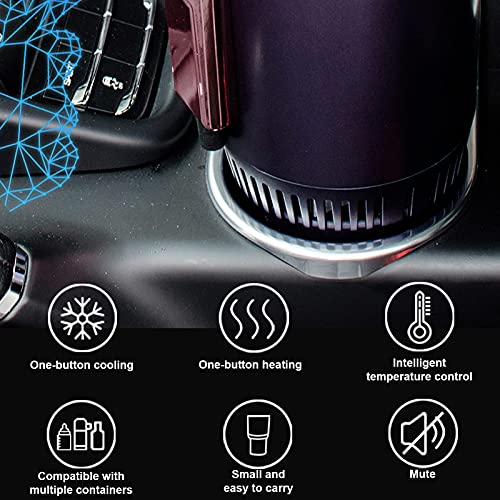 Image of 2-in-1 Smart Car Cup Cooler and Warmer,Car Cooling and Heating Cup Holder Cigarette Lighter Powered with LED Temperature Display Touch Control