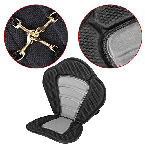 Dilwe Padded Kayak Sitz Bootssitz Seat Soft Kissen mit Backres und abnehmbare Tasche für Kanu Fischerboot