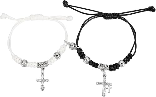 Comelodiant Matching Bracelets for Best Friends 2PCS Adjustable Couple Ying Yang Bracelets Long Distance Friendship Bracelet Valentines Jewelry Gift