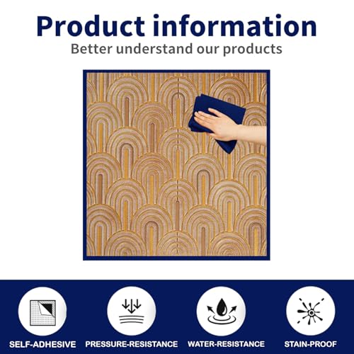 Image of WrapWall 3D Wallpaper Self Adhesive Foam Pack of 8 (70x70 cm) | Waterproof Brick Design Wallpaper |Peel & Stick DIY Wall Decor for Living Room Bedroom Kitchen (8, Brown UShape)