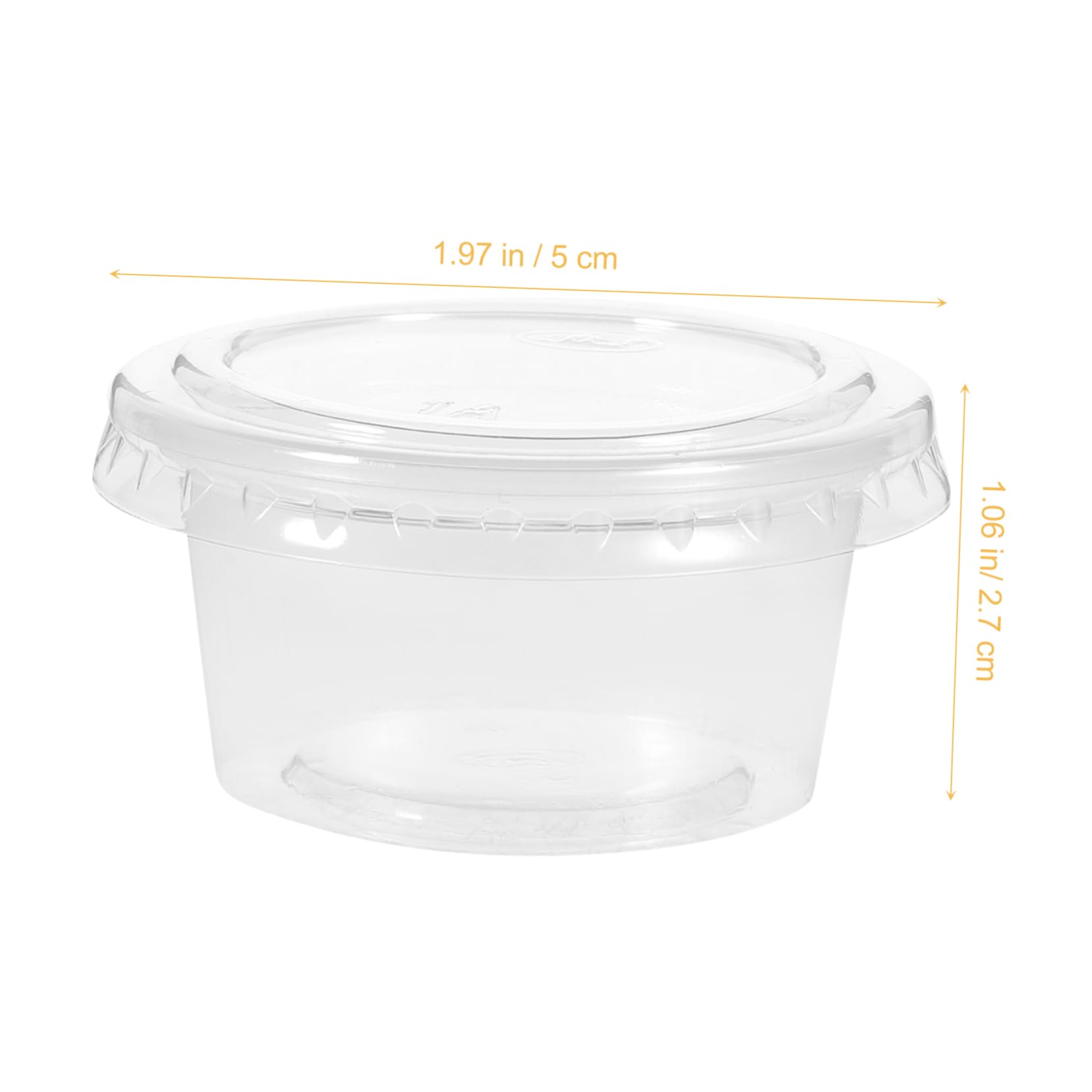 CIYODO 100pcs 1oz Jelly Yogurt Mousses Portion Cups Lids Disposable Food Containers for Salad Dressings Sauces