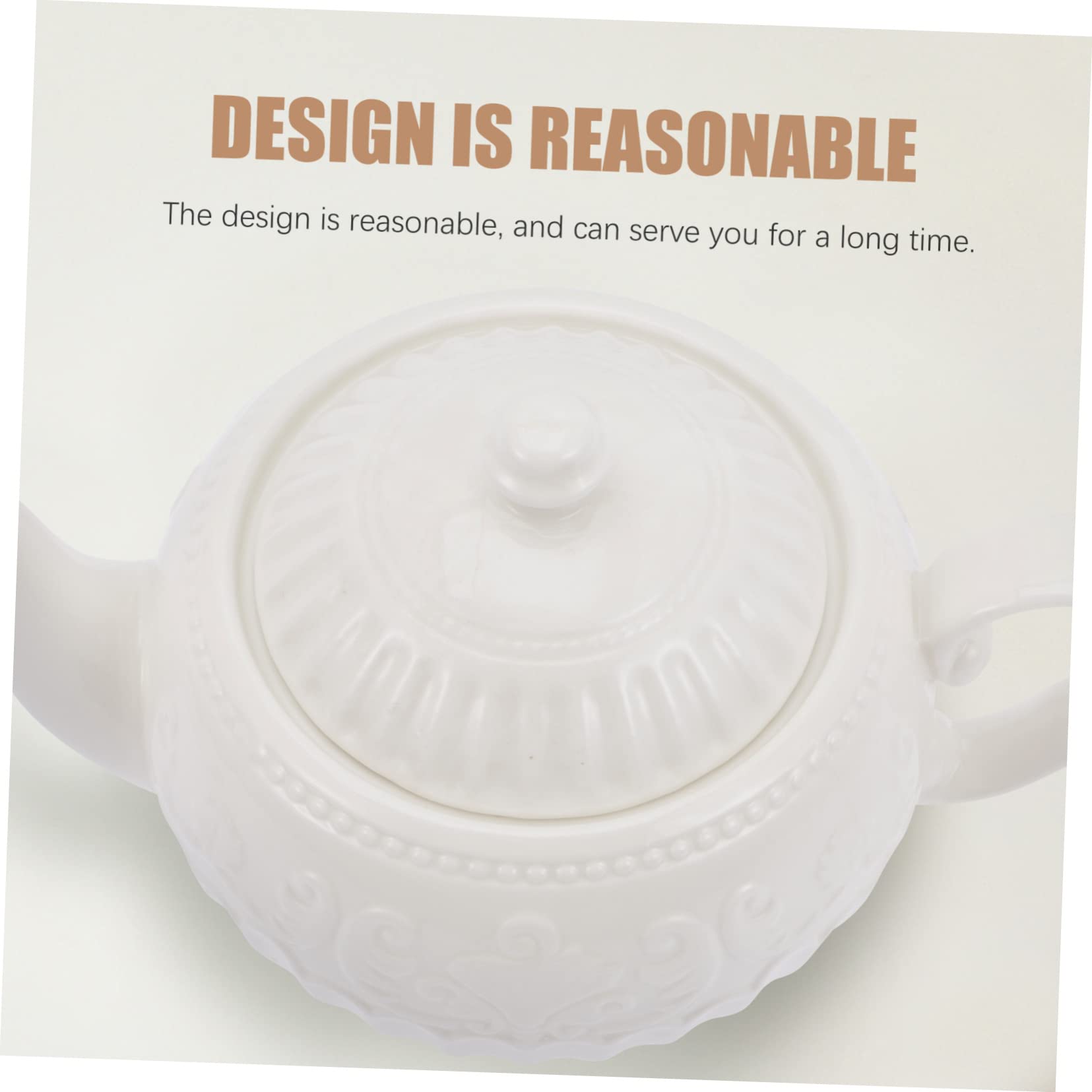 Tetera de Cerámica en Relieve 900cc, Jarra Elegante para Té Amigos en Casa, Adorno Delicado de Sobremesa