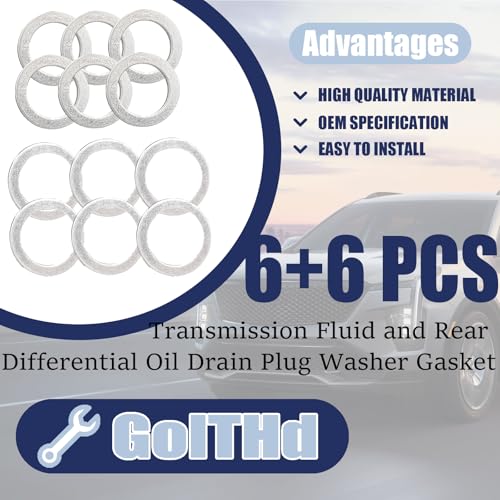 Image of 6 Rear Differential and 6 Automatic Transmission Plug Washers, Compatible with Honda Accord Acura Civic Ridgeline Odyssey CRV CR-V Pilot Fit Element, Replaces 90471-PX4-000 & 94109-20000