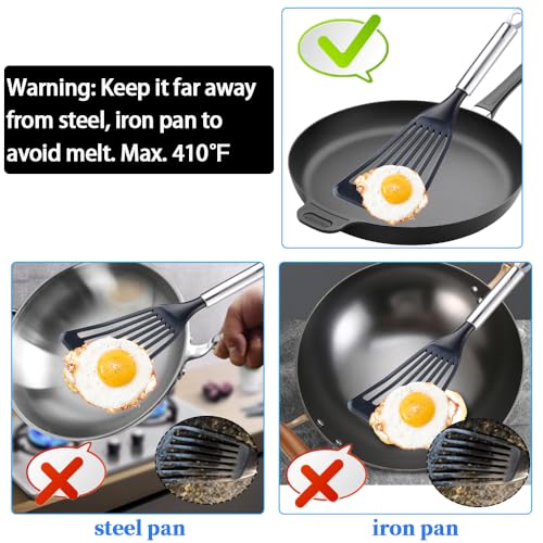 Ksendalo K-021(1) Fish Spatula For Nonstick Cookware -Slotted Turner Egg Spatula -Wide Thin Spatula thumb #3