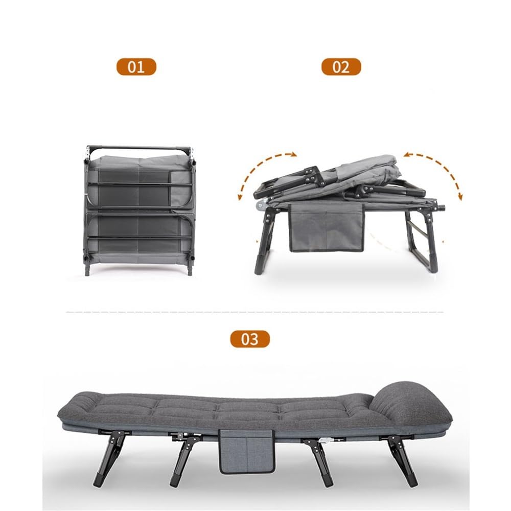 Camping Klappbett for den Heim- und Außenbereich, Einzel-Loungesessel for das Nickerchen im Büro, Pflegebett for Erwachsene im Krankenhaus Feldbetten(XS)