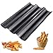 Guanici Pane Francese Bakeware Mini Baguette Teglia Antiaderente Perforato Teglia Bakeware per Pane Francese Antiaderente Padella per pane francese a tre scanalature Teglia per baguette di alta (nero)