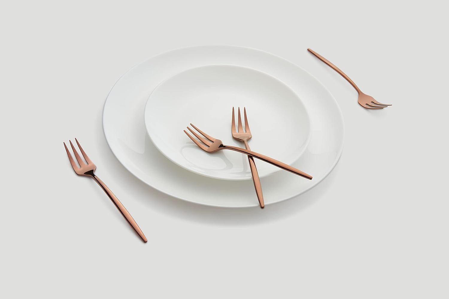 Cambridge 5053H3CKW44R Gaze Copper Mirror Cocktail Forks, Set of 4