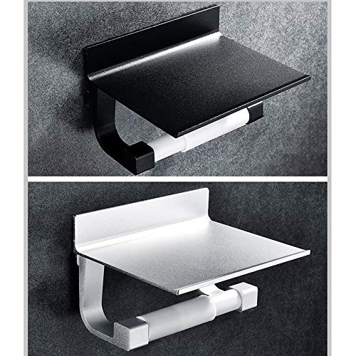 Uchwyt na papier toaletowy Uchwyty na papier toaletowy Space Aluminium Wielofunkcyjny uchwyt do przechowywania Półki łazienkowe Półka na ręczniki z uchwytem na telefon(