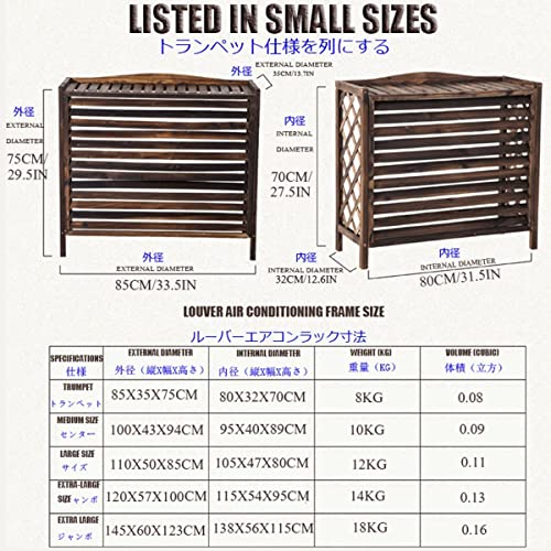 Grille de cadre d'unité AC en bois persienne ventilation