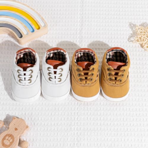 Image of Infant Baby Boys Girls Canvas Sneaker Toddler Slip On Anti Skid Newborn First Walkers Candy Shoes for 0-18 Months