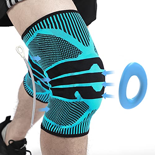 Knee Brace Kneepads Silicone Patella Gel Pads Compression Sleeve Side Stabilizers Patella Support Avoidance from Meniscus Tear ACL Injuries arthritis Joint Pain Spains for Basketball Jogging Hiking