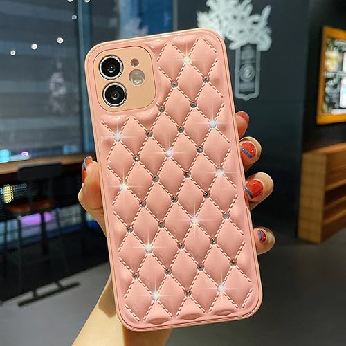 Flash Diamond Case iPhone 12 Pro Max : coque en cuir souple anti-glisse rose