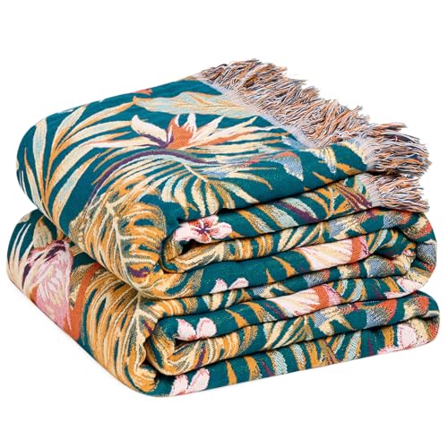 Image of LUTBM Boho Throw Blanket for Bed 60 inchx80 inch, All Season Cotton Couch Blankets