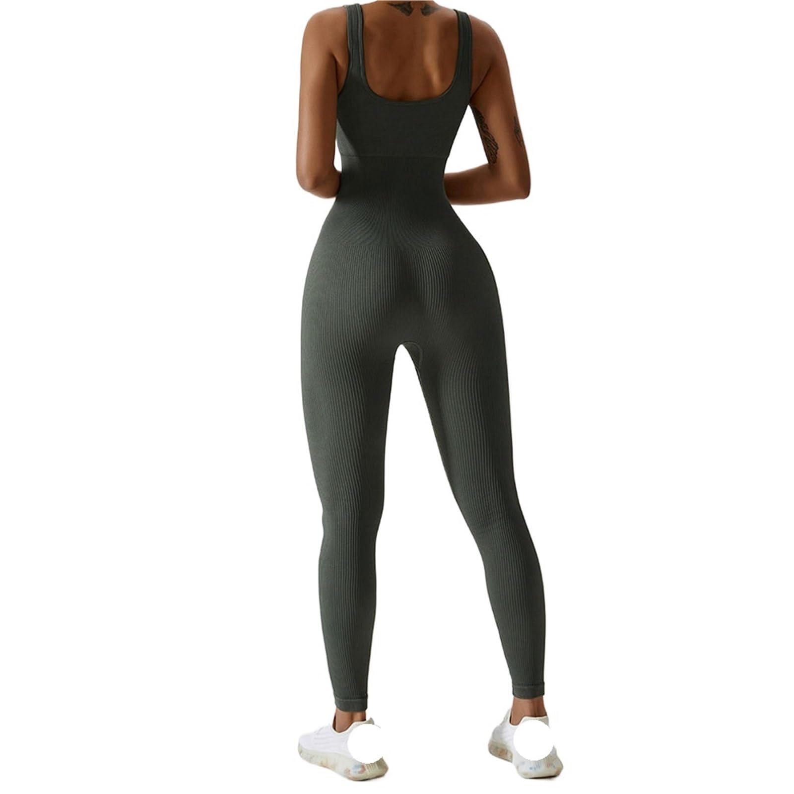 Mono Yoga Mujer Mono de chándal de Yoga for Mujer, Ropa Deportiva sin Costuras, Traje de Yoga, Gimnasio, Push Up, Mono de Entrenamiento físico(Brown,L)
