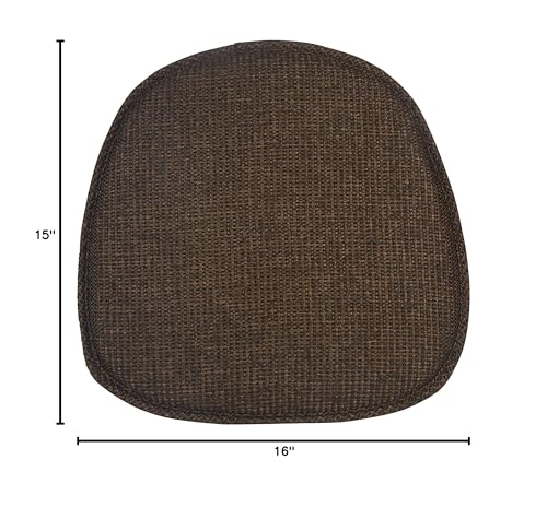 Klear Vu Gripper Non-Slip Mid Century Modern Shell Chair Cushion, Assembled in USA, Extra Thick Fill, Omega Upholstery Fabric, Set of 4 for Dining Room and Kitchen, 4 Count (Pack of 1), Brown
