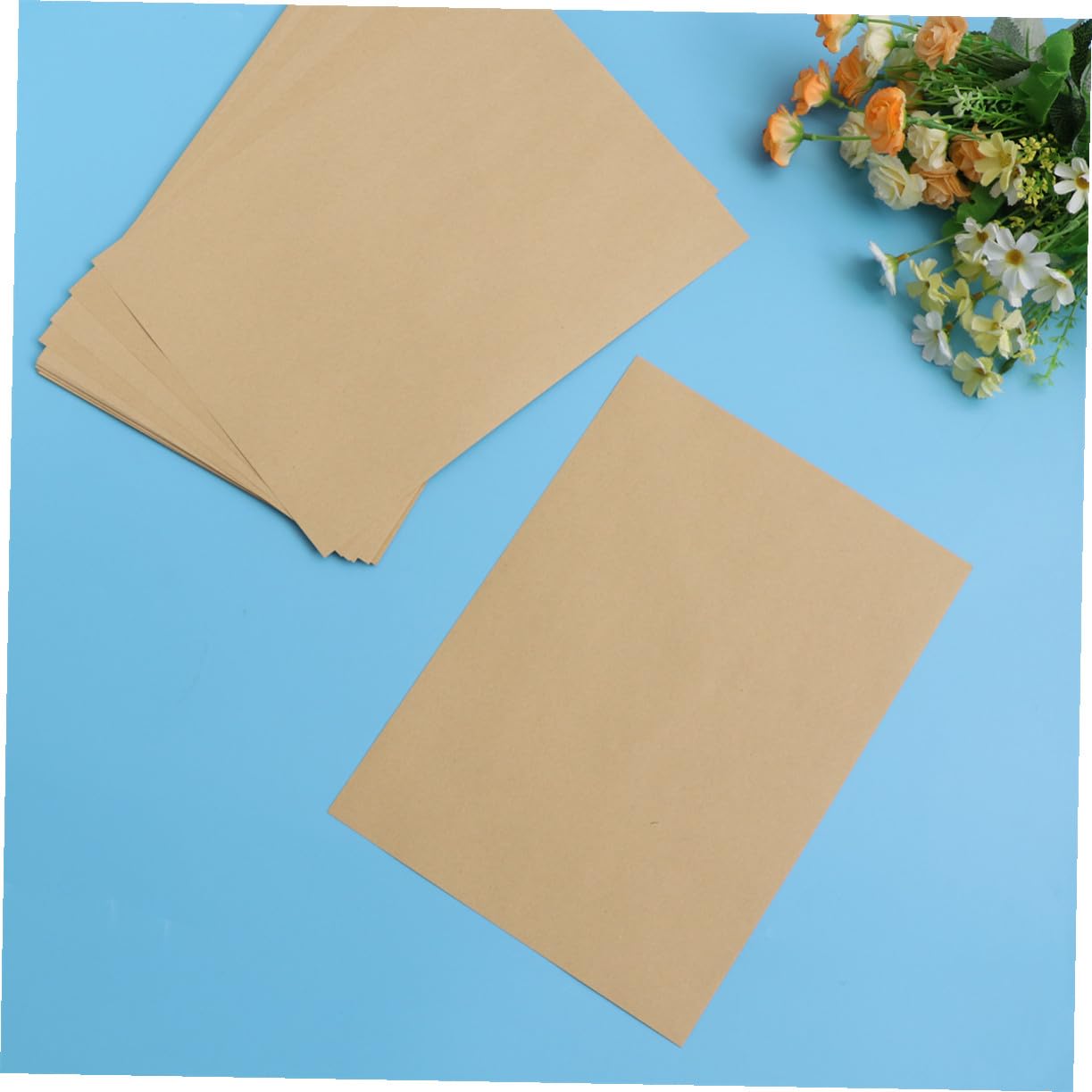 100 Blatt Kraftpapier Vintage Briefpapier Blanko Retro Schreibpapier zum Basteln DIY Briefumschläge Geschenkpapier Braunes Papier Dickes Papier Drucken