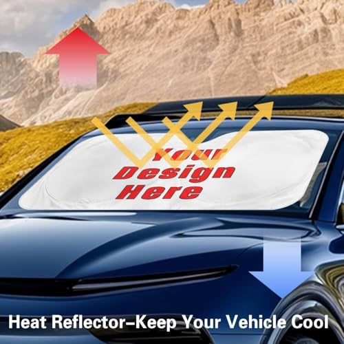 Image of Customized Car Windshield Sun Shade Foldable Car Windshield Sunshades Window Shades Cover Sun Visor Shield for Most Sedan Truck SUV Auto Interior Protector