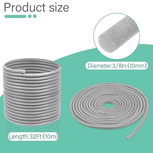 10 Meter PE Rundschnur Dichtung, Ø10mm Fugenschnur Füllschnur Fugenfüllprofil Schaumstoff rund für Spalt und Fuge Beton Füllung