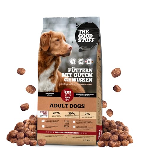 The GOODSTUFF Rind (Adult) 2,5 kg | Hochwertiges Hundetrockenfutter getreidefrei | Mit frischem Rindfleisch | Hundefutter trocken für ausgewachsene Hunde | Ausgewogenes Trockenfutter für Hunde