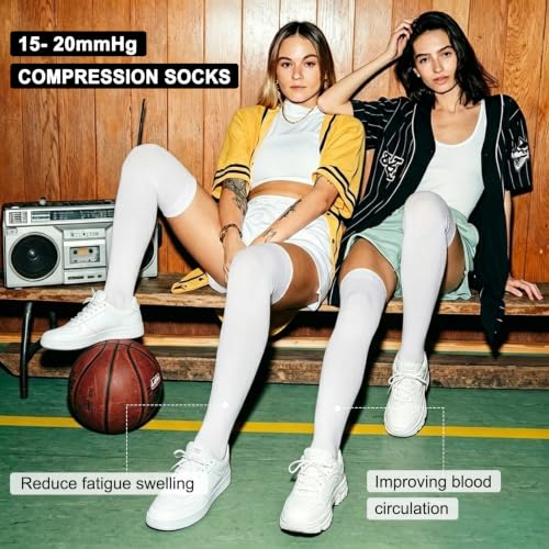 Image of 4 Pairs Compression Socks for Women Circulation-Best Support for Nurses,Running,Athletic,Travel