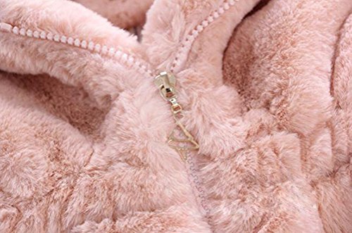 TAIYCYXGAN Baby Little Girls Winter Fleece Coat Kids Faux Fur Jacket with Hood Thicken Outwear Warm Overcoat Pink 120
