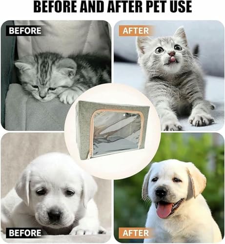 Caja de nebulización para cachorros y gatos, cámara de terapia de oxígeno para mascotas para inhalación, ideal para perros medianos y gatos en incubadora de guardería