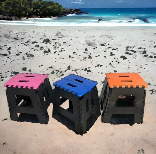 Banqueta Plástica Dobrável Resistente Retrátil Ideal para Crianças e Adultos Camping Praia e Uso Res