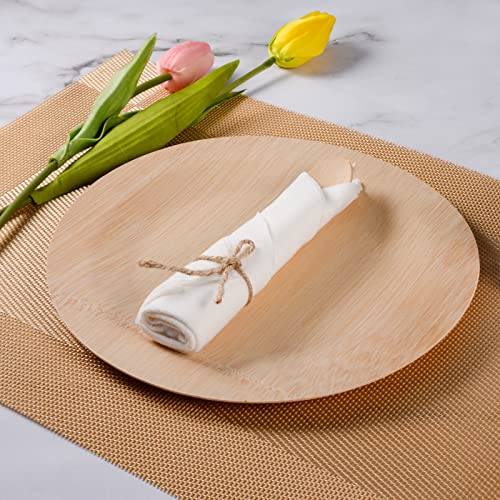 Pre Rolled Napkin and Bamboo Cutlery Set - 100Pack Bamboo Utensils/Compostable Cutlery(100 Forks, 100 Knives, 100 Spoons, 100 Napkins), Biodegradable Wrapped Cutlery for Party, Wedding, Events - Image 3