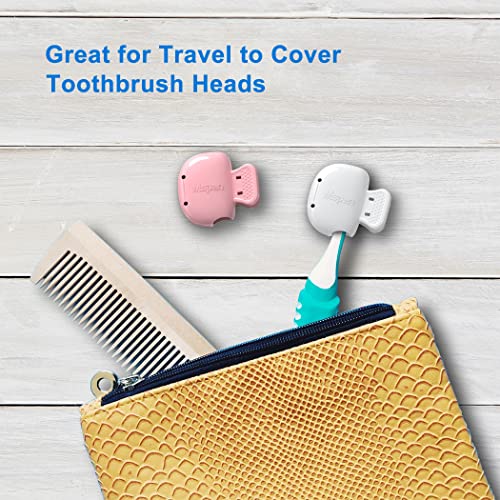 mspan toothbrush head cover cap tooth brush travel case protector plastic clip compatible with manual amp electric toothbrush for adults kids - 2 packs