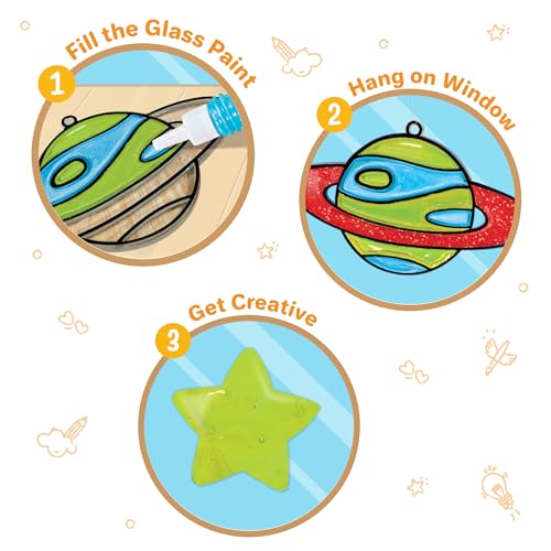 Image of Imagimake DIY Window Art Space | Glass Painting Kit | Art & Craft Kit for Boys | Birthday Return Gift for Kids 6-12, Multicolour
