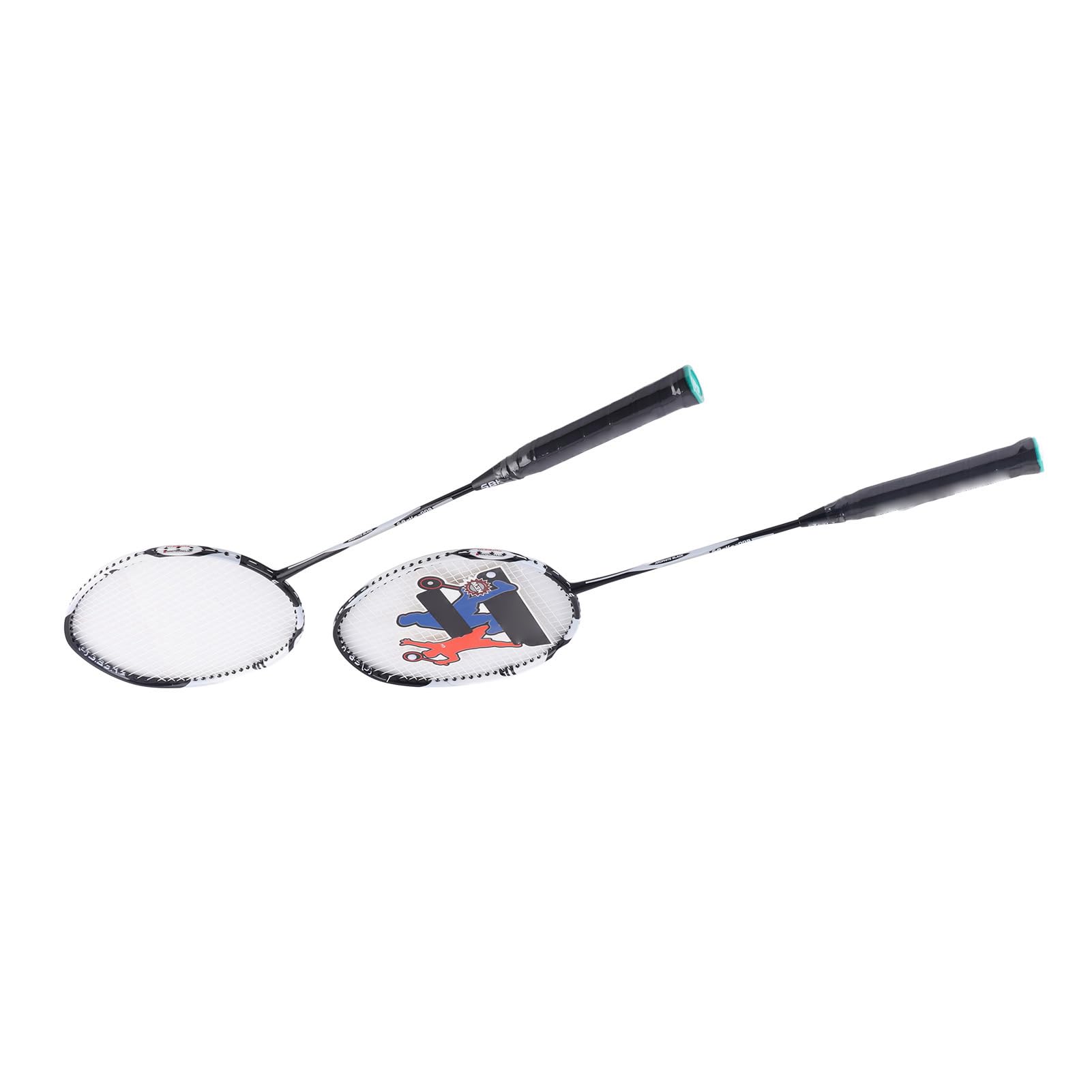Set di Racchette da Badminton in Lega di Alluminio e Carbonio con Corda in Nylon Resistente per Allenamenti Fitness All'aperto, Confezione da 2