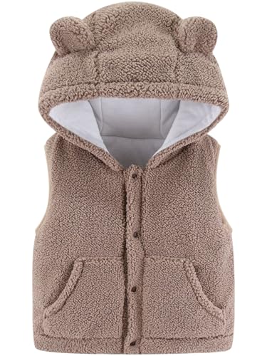 Infant Boys Girls Thicken Fleece Vest Cute Hood Sleeveless Jacket Windproof Warm Coat Outerwear