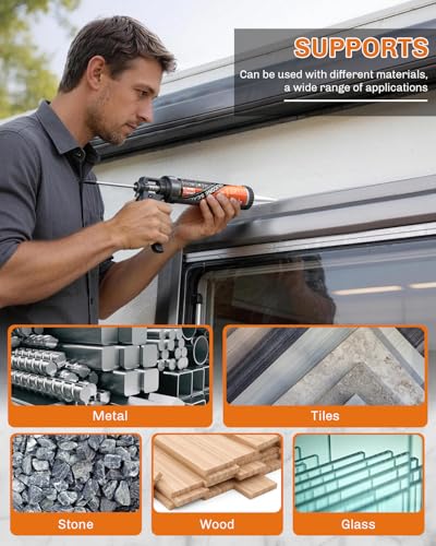 Image of WELLUCK Light Gray Silicone Caulk, 100% Waterproof Silicone Sealant Adhesive Caulking,for RV, Kitchen,Bathroom, Window, Door, Glass,10.2FL.OZ /300ML (4Pack)