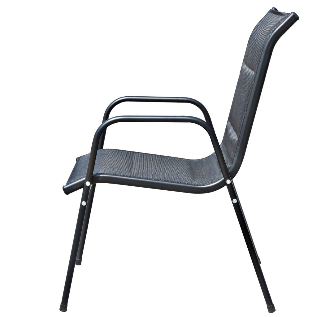 Set di Mobili da Giardino da 5 Pezzi in Acciaio, per Mangiare All'aperto, con Cuscini in Tessuto e Tavolo in Vetro Ondulato Temperato, per Giardino, Terrazza e Sala da Pranzo,