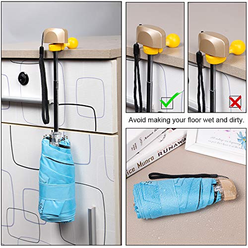 Vicloon Mini Ombrello, Ombrello Tascabile Con Manico Dorato Nervature In Lega Di Alluminio, Portatile Compatto Pieghevole Viaggio Ombrello, Upf 50+ Ombrellos Da Sole/Pioggia - Azzurro - 5