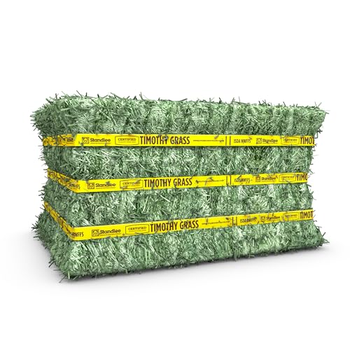 standlee Certified Timothy Grass Compressed Hay Bale, Timothy Hay for Horses and Livestock, 50 lbs