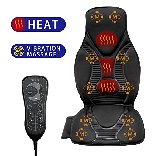 Five S Fs8816 Massage Seat Cushion, Massager With Heat, 10 Massage Nodes For Neck, Shoulders, Back/Lumbar, Thighs For Home, Office (Black) #TOP4